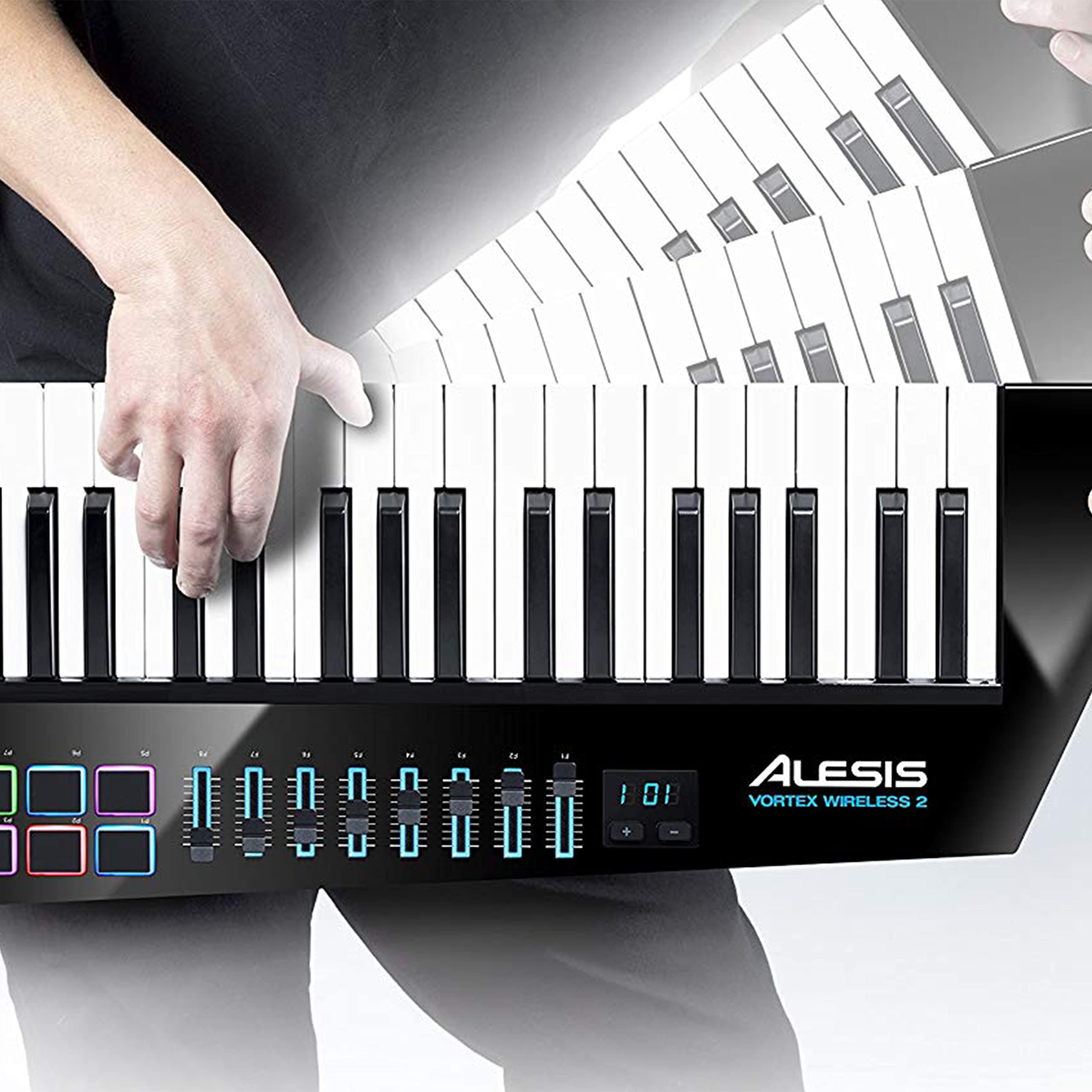 Alesis Vortex Wireless 2 Keytar - Professional USB MIDI Wireless Controller with Software Suite for Music Production, Live Performance & Studio Recording (Black)