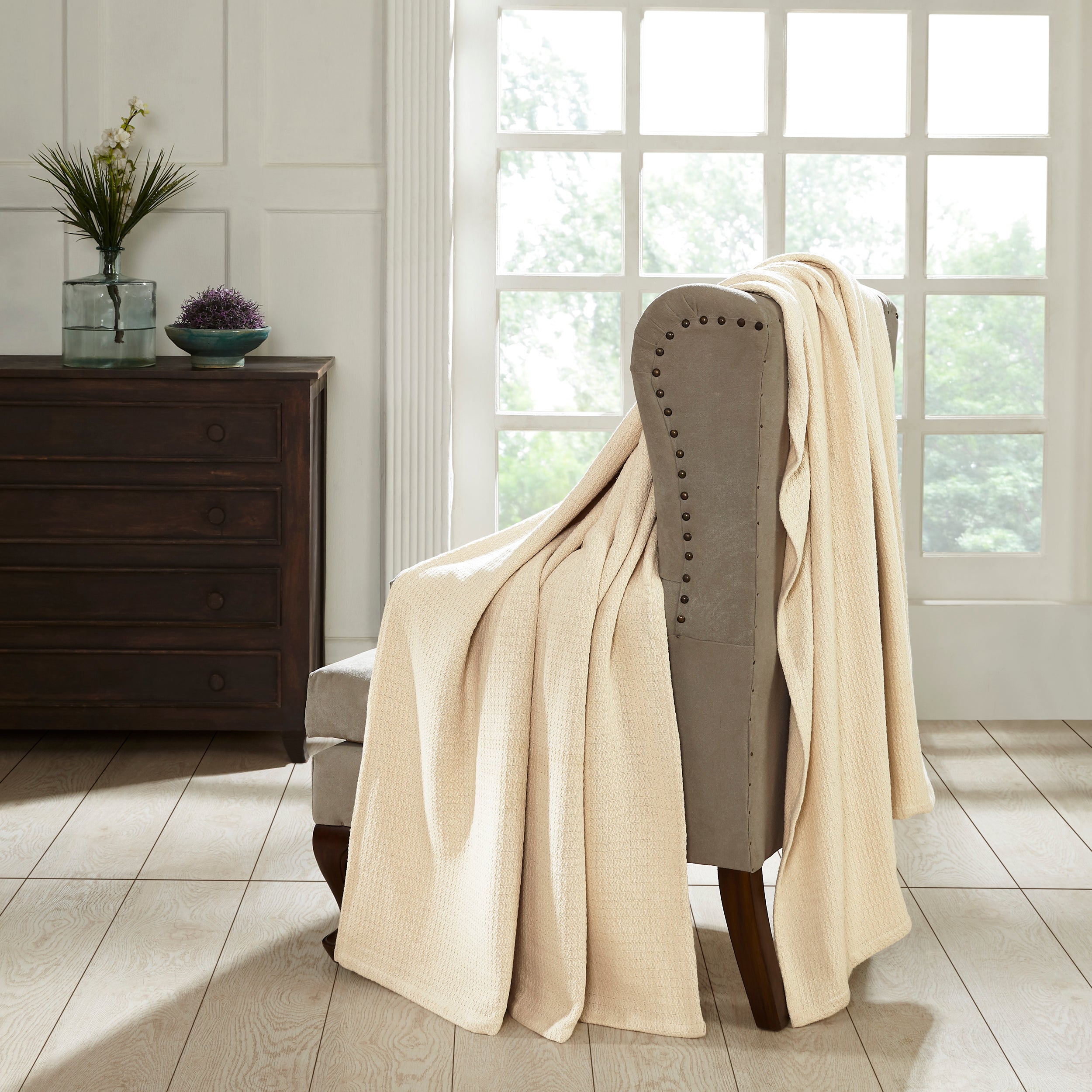 Premium Textured Cotton Waffle Weave Blanket - Soft & Breathable Throw for Bed, Sofa, or Couch - Cozy Home Decor & Perfect Gift for All Seasons