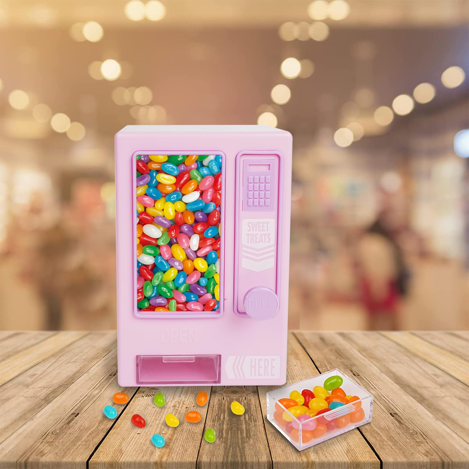 YOBRO Manual Candy Dispenser - Cute Desktop Vending Machine for Mini Candies | Perfect Birthday & Christmas Gift for Girls, Friends & Girlfriends | Fun for Office, Home Decor & Party Favors (Pink)