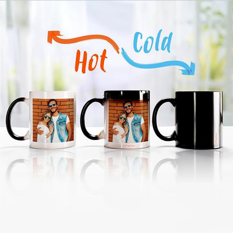 Custom Photo & Quote Magic Mug - Personalized Ceramic Coffee Cup with Name & Wish for Anniversary, Valentine's Day, Birthday Gifts (325ml) | Great for Couples, Girlfriend, Boyfriend | Perfect for Morning Coffee, Office Use & Romantic Surprises