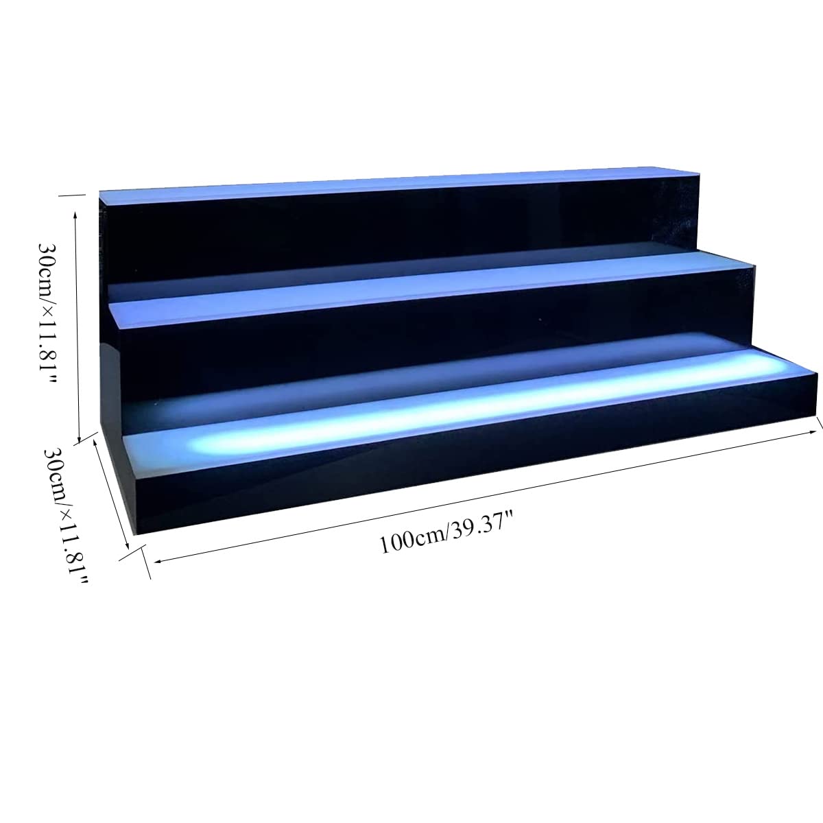 39 Inch 3-Tier LED Lighted Liquor Bottle Display Shelf - Remote Control Color Changing Bar Shelving for Home & Commercial Use | Perfect for Bars, Restaurants, and Home Entertainment Spaces