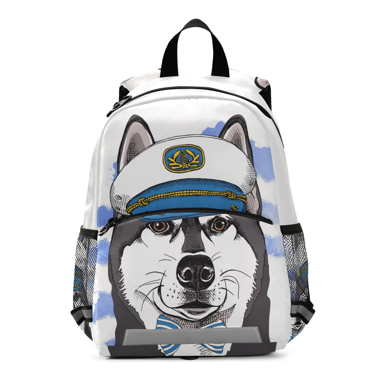 Glaphy Husky Dog Themed Kids Backpack for School - Durable Toddler Backpack for Boys & Girls, Daycare Travel & Preschool Bookbag with Adjustable Chest Strap - Perfect for School, Travel & Outdoor Adventures
