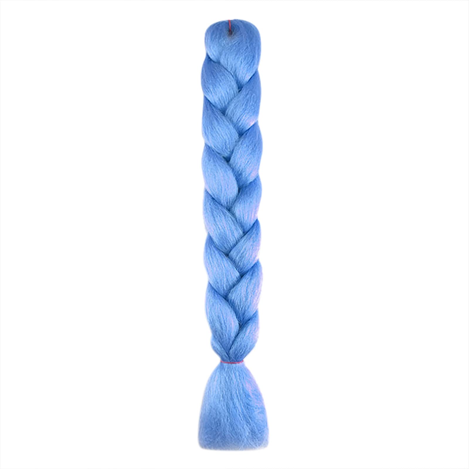 24 Inch Glow in The Dark Wig - Fluorescent Braided Hair Extensions with Human Hair for Twist & Crochet Braids | Halloween, Cosplay, Party Wear for Women & Girls (Blue) - Perfect for Night Events, Raves & Festivals