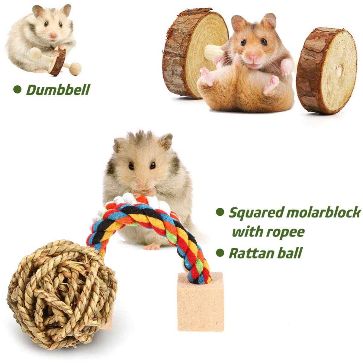 Balacoo 10pcs Natural Wooden Pet Chew Toys for Dogs & Cats - Safe Teeth Grinding Toys for Puppies, Kittens, Small Animals - Durable Bite-Resistant Playthings for Teething, Anxiety Relief & Dental Health - Perfect for Indoor Play, Crate Training & Boredom Busting