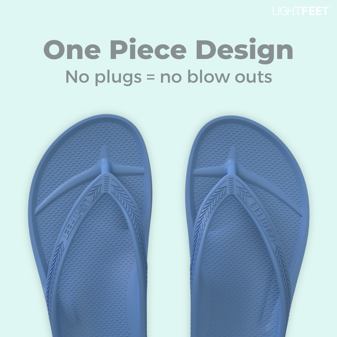 LightFeet Arch Support Flip Flops for Women & Men - Comfortable Orthopedic Sandals with Cushioning - Navy Blue - Perfect for Beach, Pool & Summer Walking