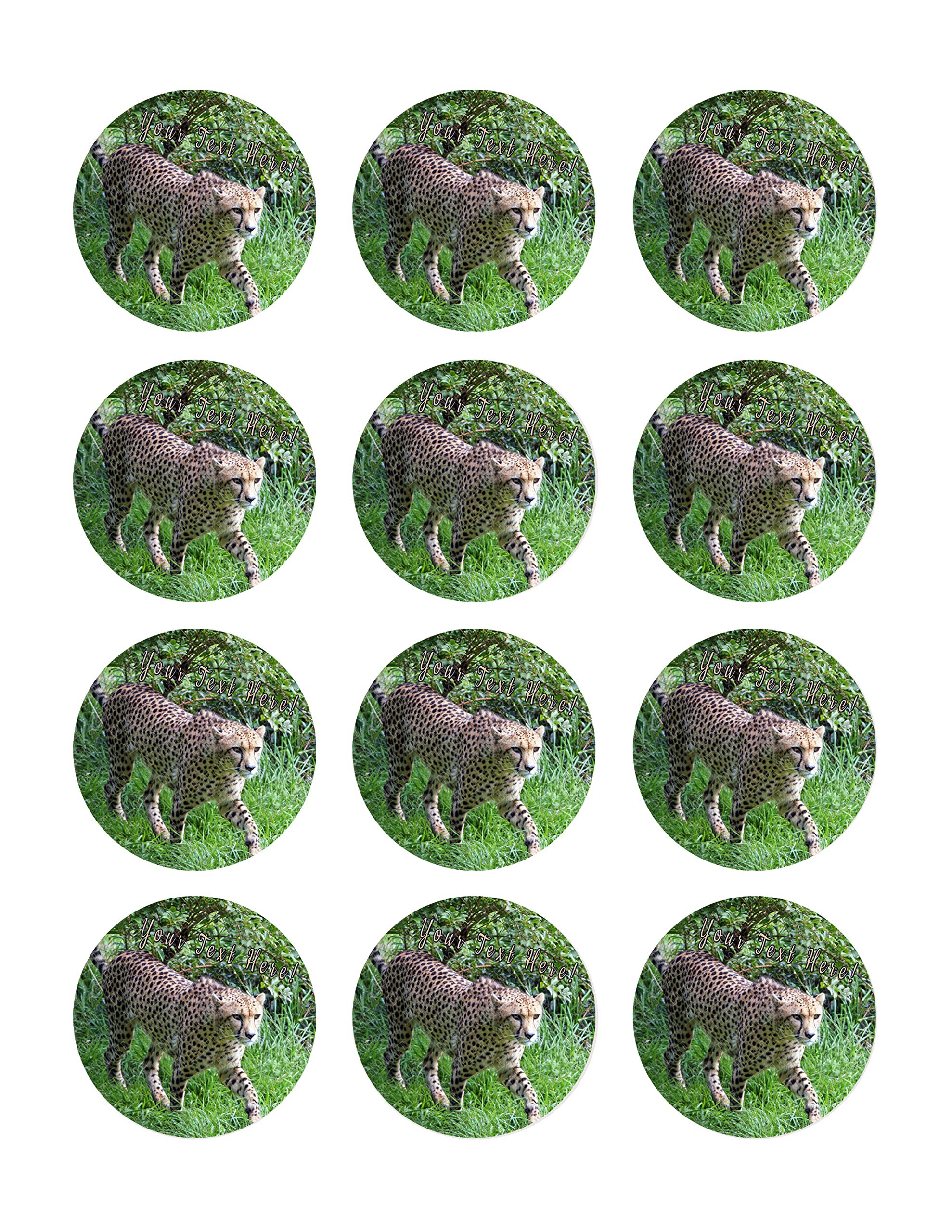Edible Cheetah Print Cupcake Toppers - 2 Inch Decorations (12 Pieces per Sheet) | Perfect for Birthday Parties, Baby Showers & Wedding Desserts