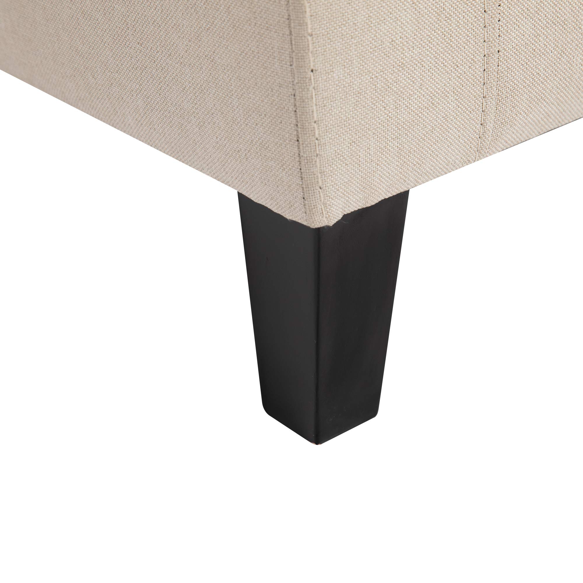 HOMCOM Linen Upholstered Storage Ottoman Bench with Lift Top & Button Tufted Design - Beige Storage Seat for Living Room, Bedroom & Entryway - Multi-Functional Footrest & Hidden Storage Solution
