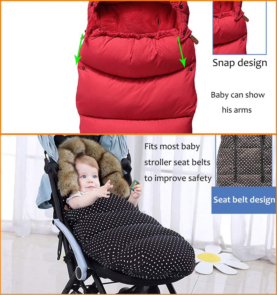 Cozy Baby Stroller Footmuff - Detachable Winter Pram Cover with Windproof & Waterproof Design for Newborns & Toddlers - Warm Fleece Lining, Machine Washable (Pink) - Perfect for Strolls in Cold Weather, Snowy Days & Outdoor Adventures