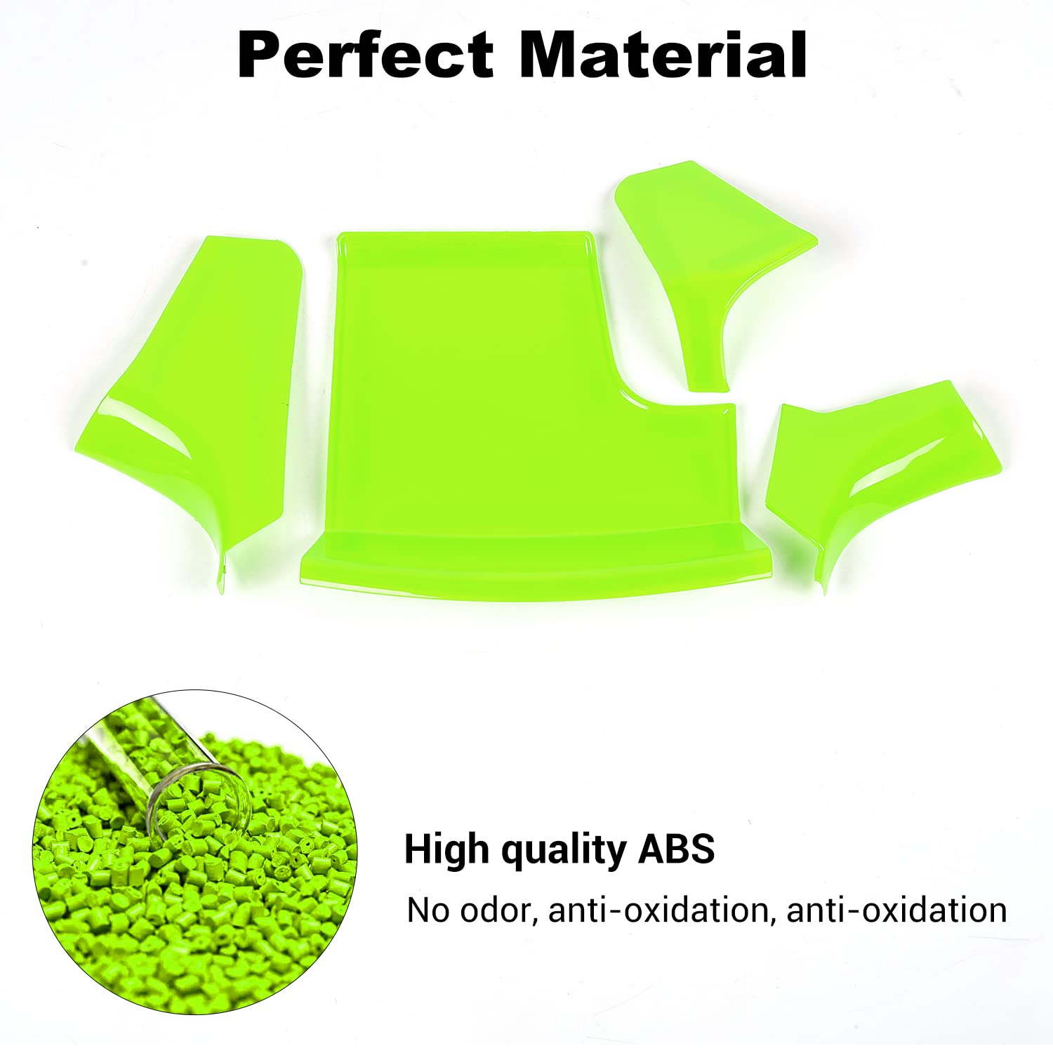 2011-2019 Dodge Charger Center Console Gear Shift Storage Trim Panel - ABS Green 4-Piece Set - Organize Small Items & Enhance Interior Style - Perfect for Car Accessories, Road Trips & Daily Commute