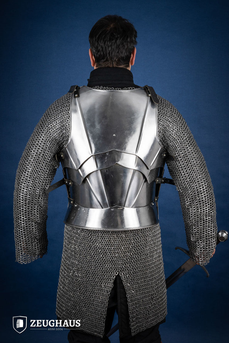 Gothic Cuirass Polished Steel Armor - Medieval Knight Costume for Cosplay, LARP & Renaissance Fairs | Perfect for Halloween & Historical Reenactments