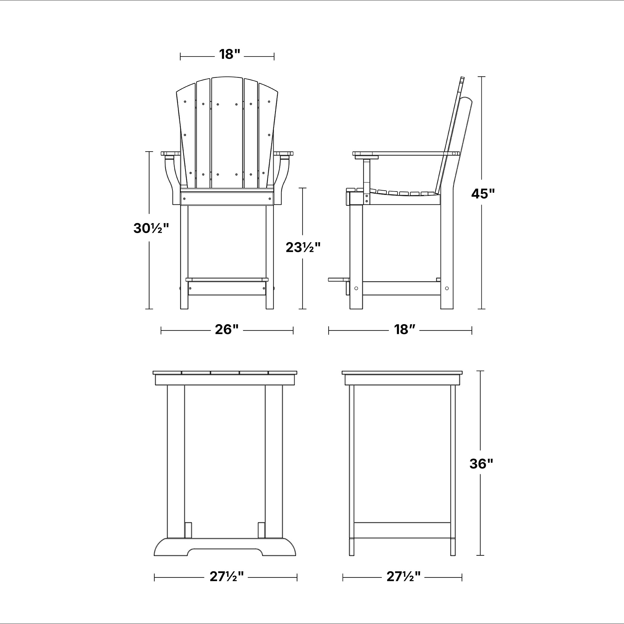 Heritage 3-Piece Patio Counter Height Bar Set - Outdoor Bistro Table & Stools for Backyard, Deck, Garden, Poolside Dining & Entertaining