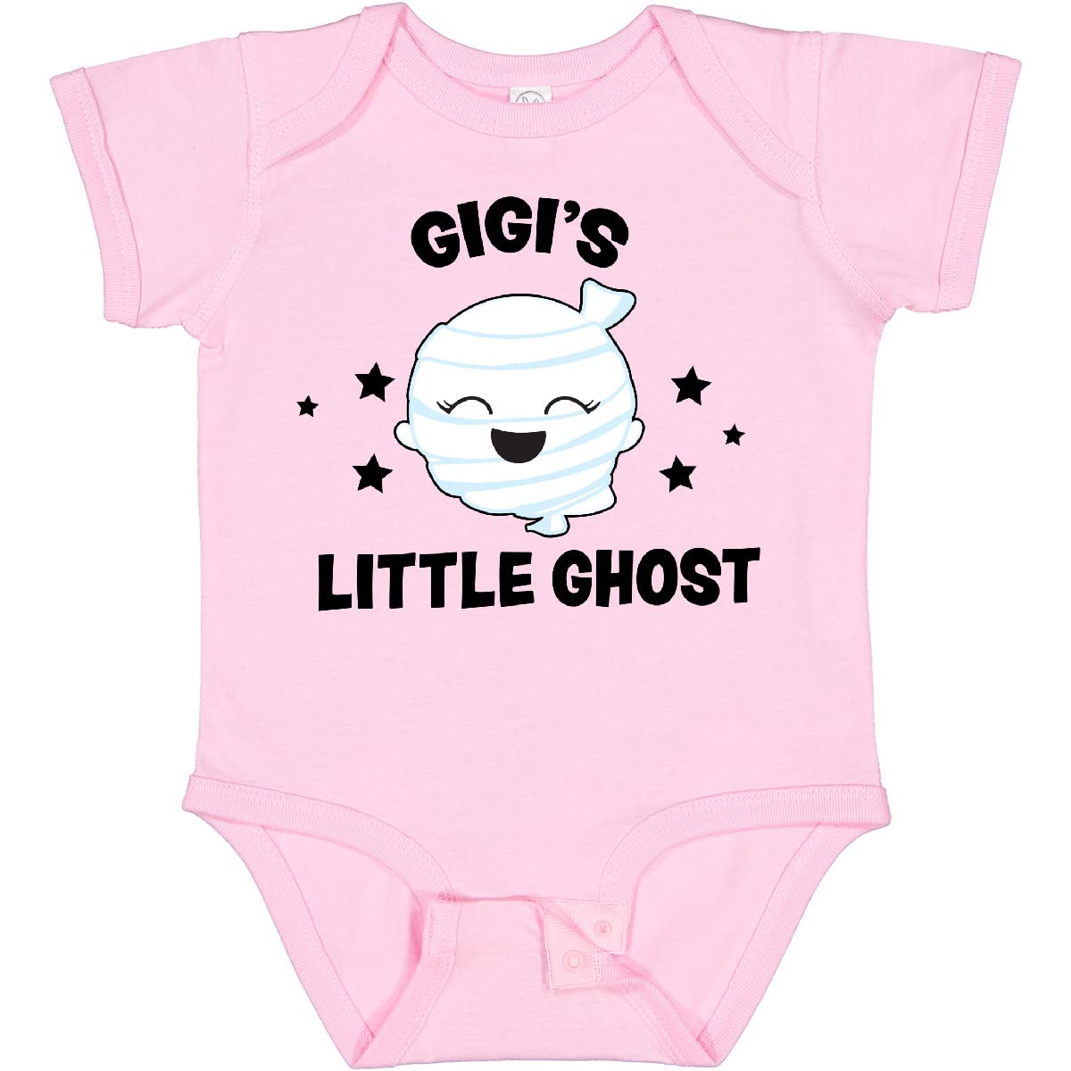 Inktastic Cute Gigi's Little Ghost with Stars Baby Bodysuit - Soft Cotton Infant Onesie for Halloween & Everyday Wear - Perfect Baby Gift & Photo Outfit