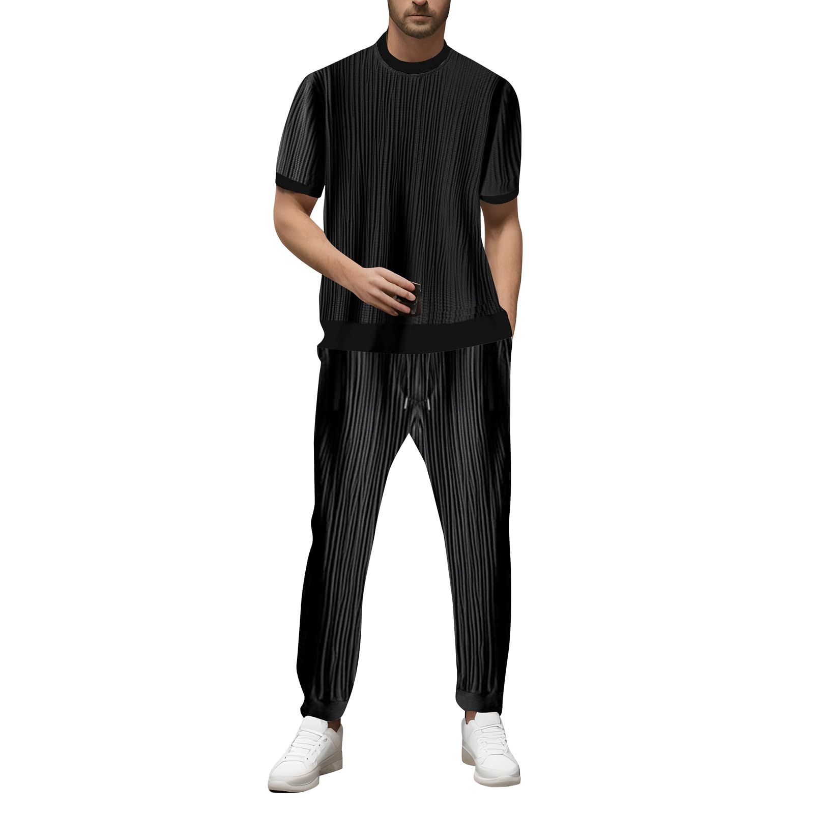 TUQIDEWU Men's Summer Ice Silk Tracksuit Set - Short Sleeve Jacket & Shorts for Gym, Running & Activewear | Breathable Comfort Prom Tuxedo Suit for Casual Wear & Sports
