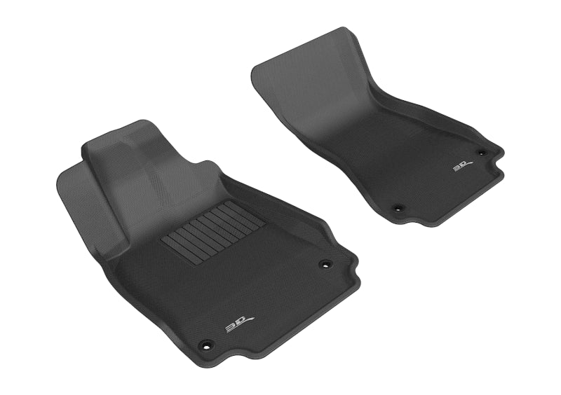 3D MAXpider Custom Fit All-Weather Floor Mats for 2012-2018 Audi A6 A7 S6 S7 RS7 - Kagu Series 1st Row Black Car Mats | Perfect for Daily Commute, Road Trips & Winter Protection