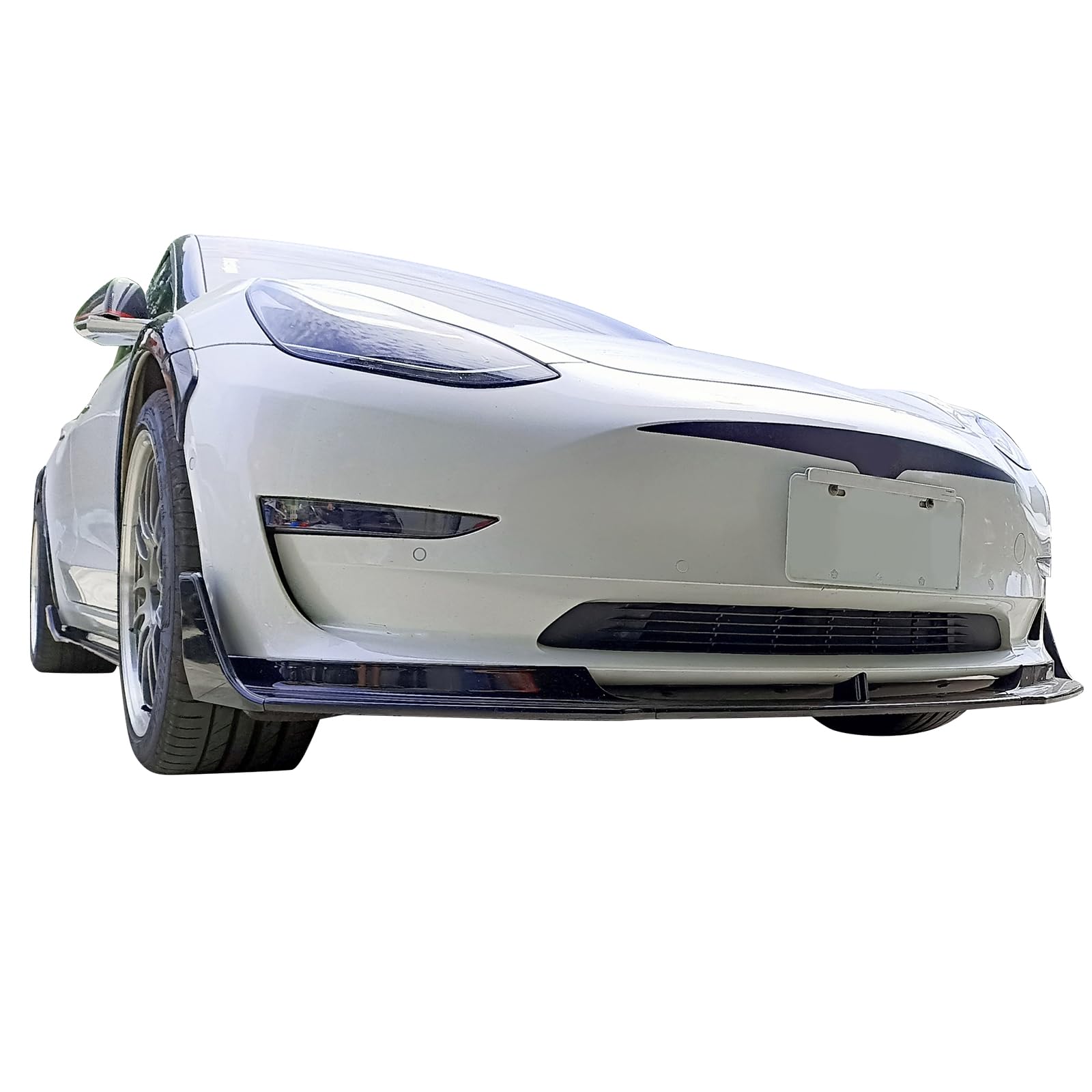 IKON MOTORSPORTS V Style Side Skirts Extension Kit - Gloss Black Rocker Panel for 2017-2025 Tesla Model 3 (6PC PP, Driver & Passenger Side) | Premium Car Body Styling for Enhanced Sporty Look & Road Protection