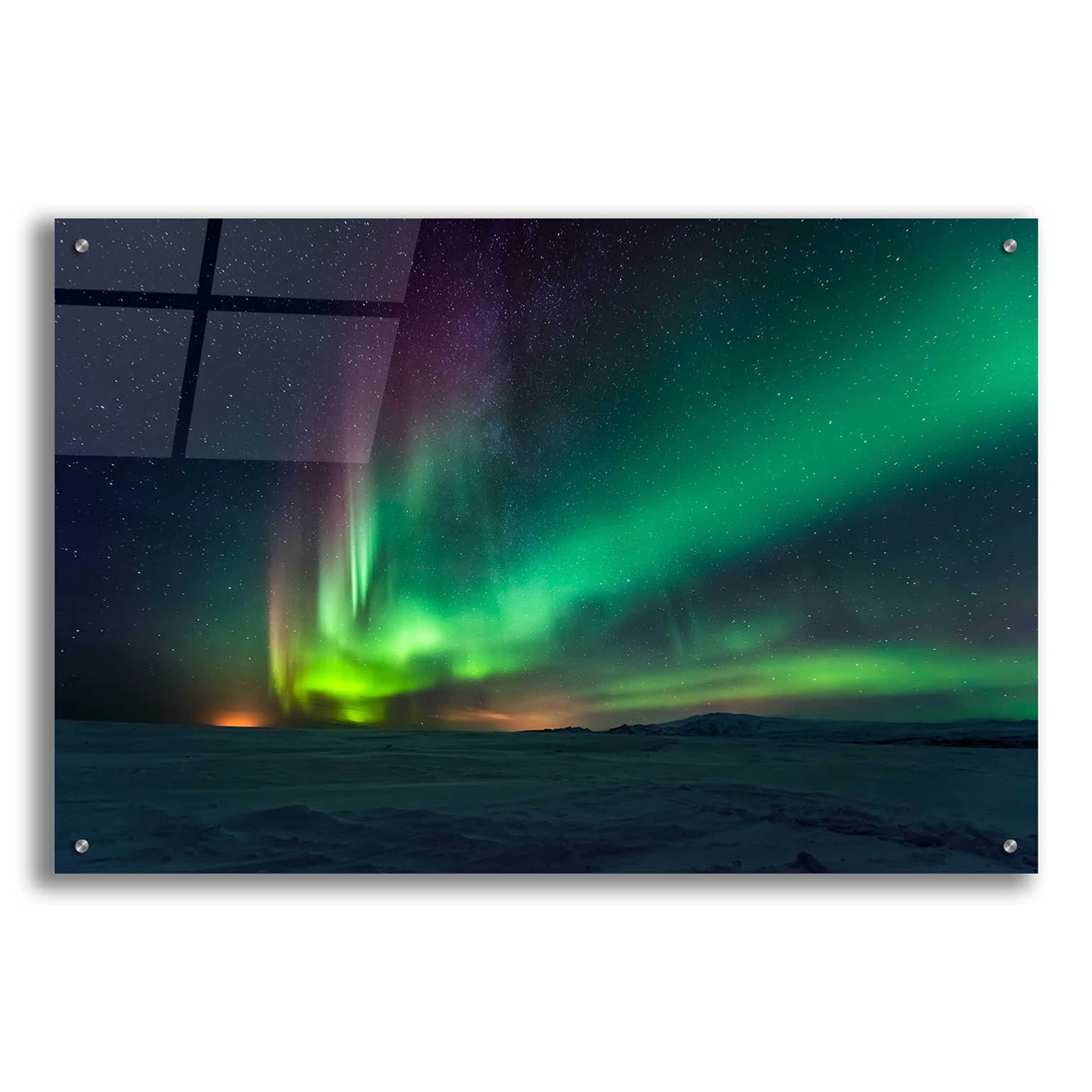 Epic Art 'Northern Lights Aurora Borealis 3' by Epic Portfolio - Stunning Acrylic Glass Wall Art Print 36x24 Inches - Perfect for Living Room, Bedroom & Office Decor