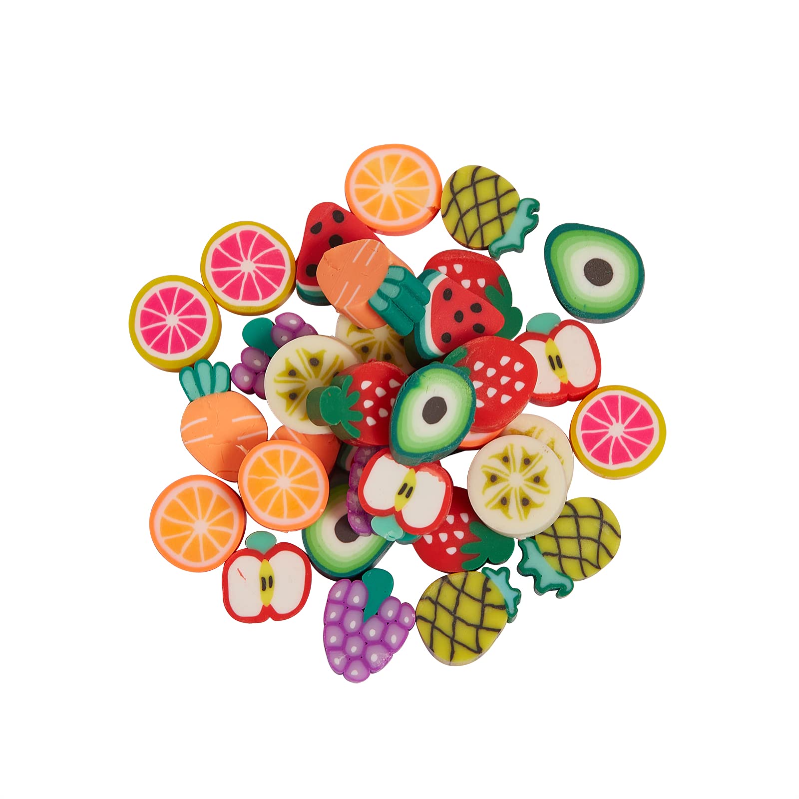 KitBeads 150pcs Colorful Polymer Clay Fruit Beads - Strawberry, Banana, Orange Spacer Beads for DIY Jewelry Making | Perfect for Necklaces, Bracelets, Earrings & Craft Projects