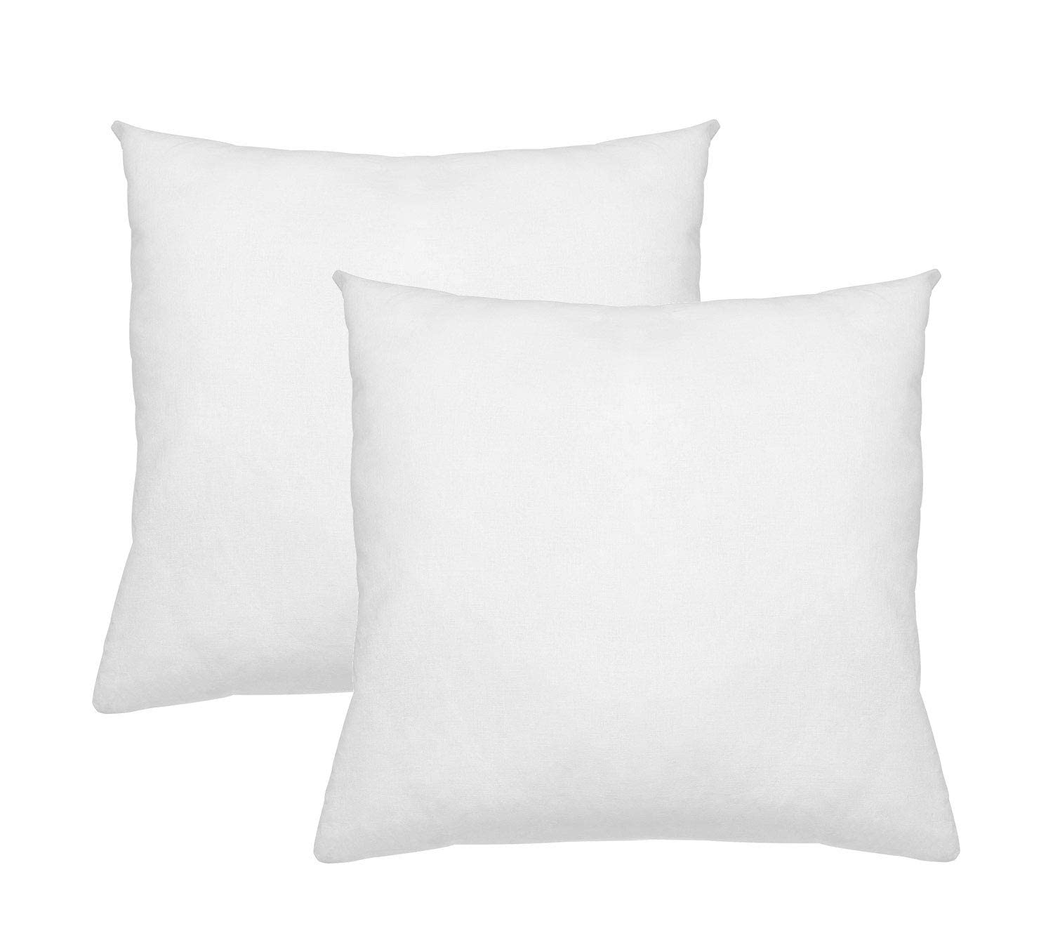 Digital Decor Premium White Square Throw Pillow Inserts Sham - 2 Pack Decorative Form Pillows for Sofa, Couch, Bedroom & Outdoor Patio Decor