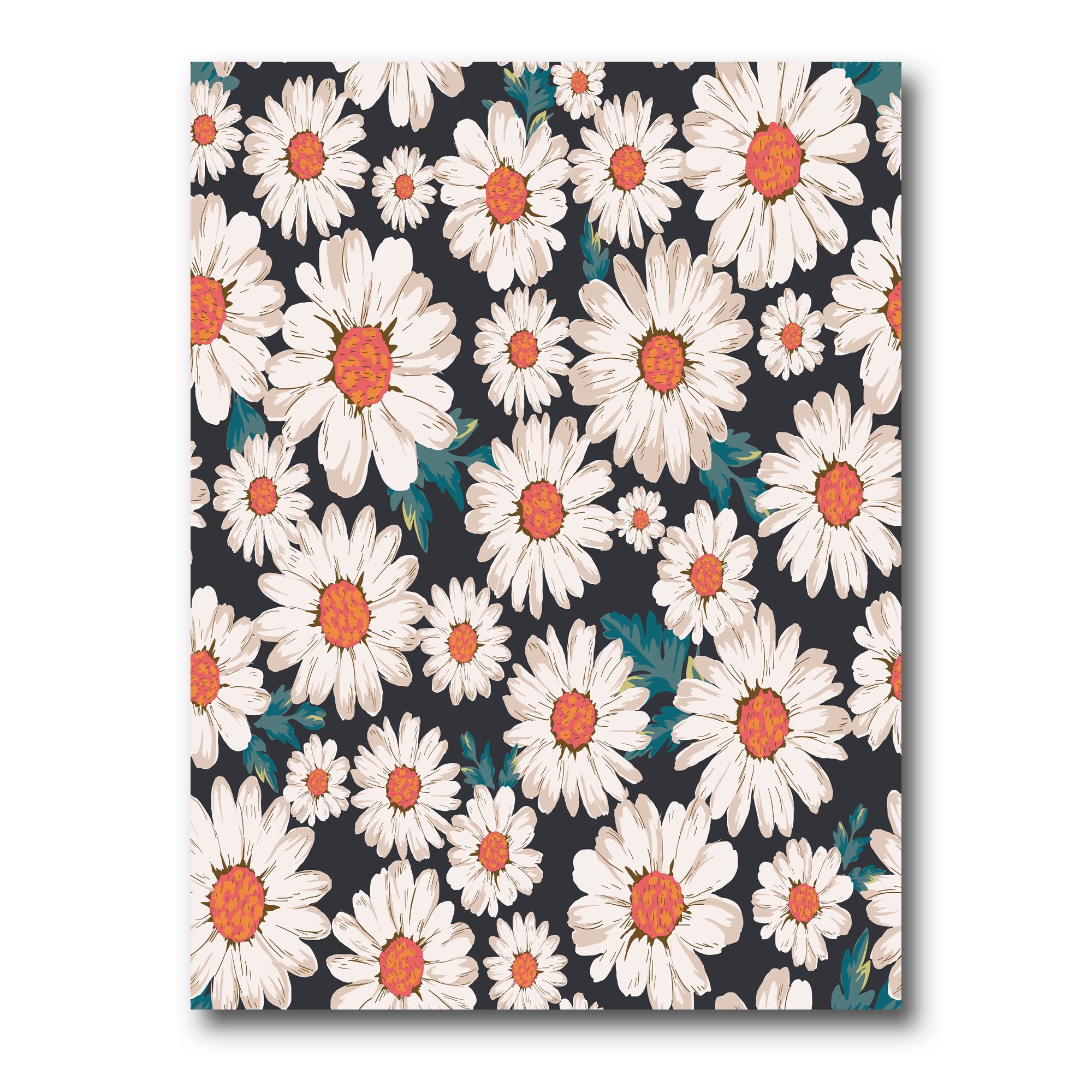 DesignQ White Daisy Flowers Traditional Canvas Wall Art - Perfect for Living Room, Bedroom & Office Decor