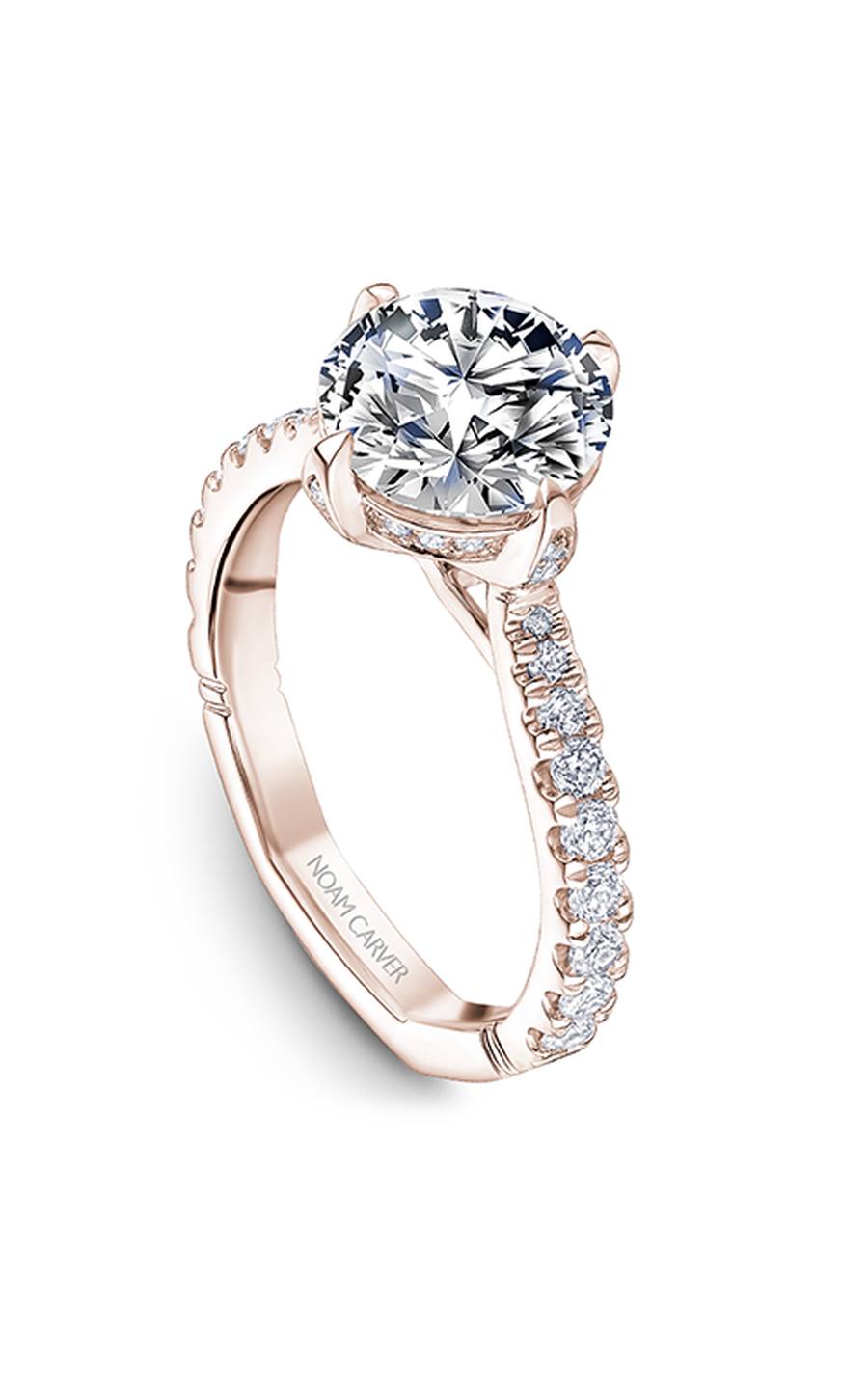 Noam Carver Atelier A014 01RA Engagement Ring - 14K Gold Solitaire Diamond Ring for Women, Perfect for Proposals, Anniversaries & Weddings