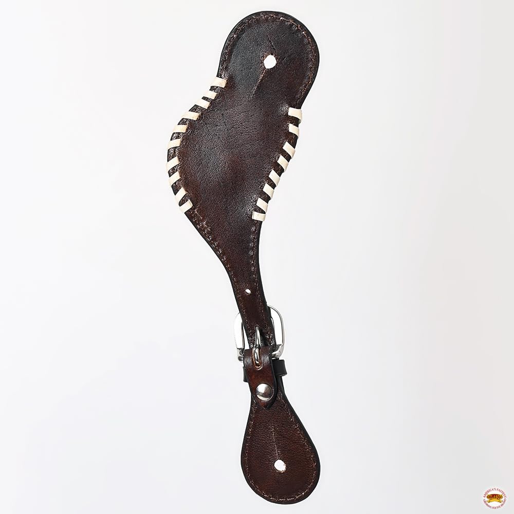 HILASON Genuine Leather Western Horse Spur Straps with Floral Hand-Painted Design - Durable Leather Spur Straps for Men & Women - Perfect for Western Riding, Rodeo & Equestrian Training