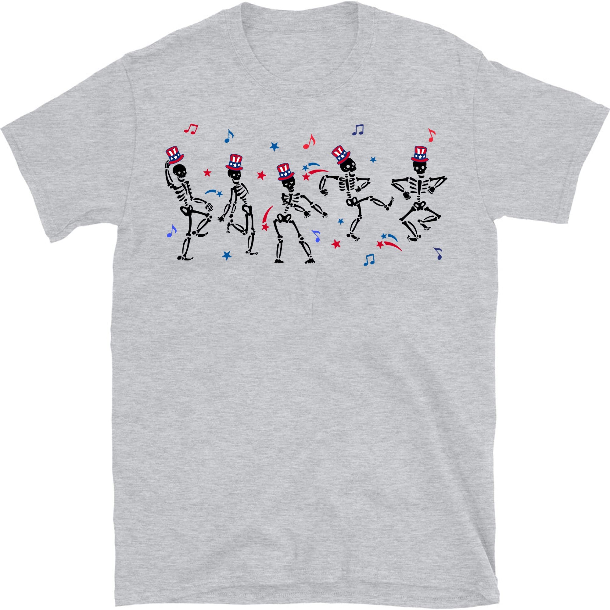 4th of July Dancing Skeleton T-Shirt | Patriotic American Flag Funny Skeleton Shirt | Independence Day Party Outfit for Men & Women