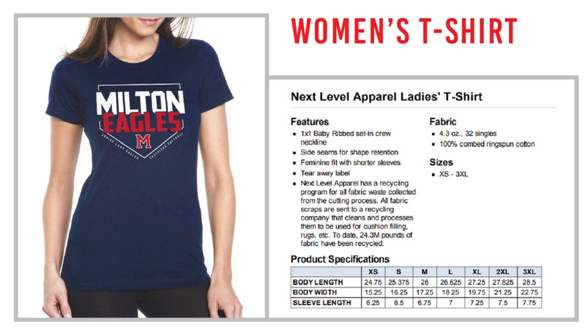 Milton Junior Lady Eagles Softball Jersey & Spirit Wear - Youth Girls' Team Uniform for Games & Practice - Softball Apparel for Fans & Players