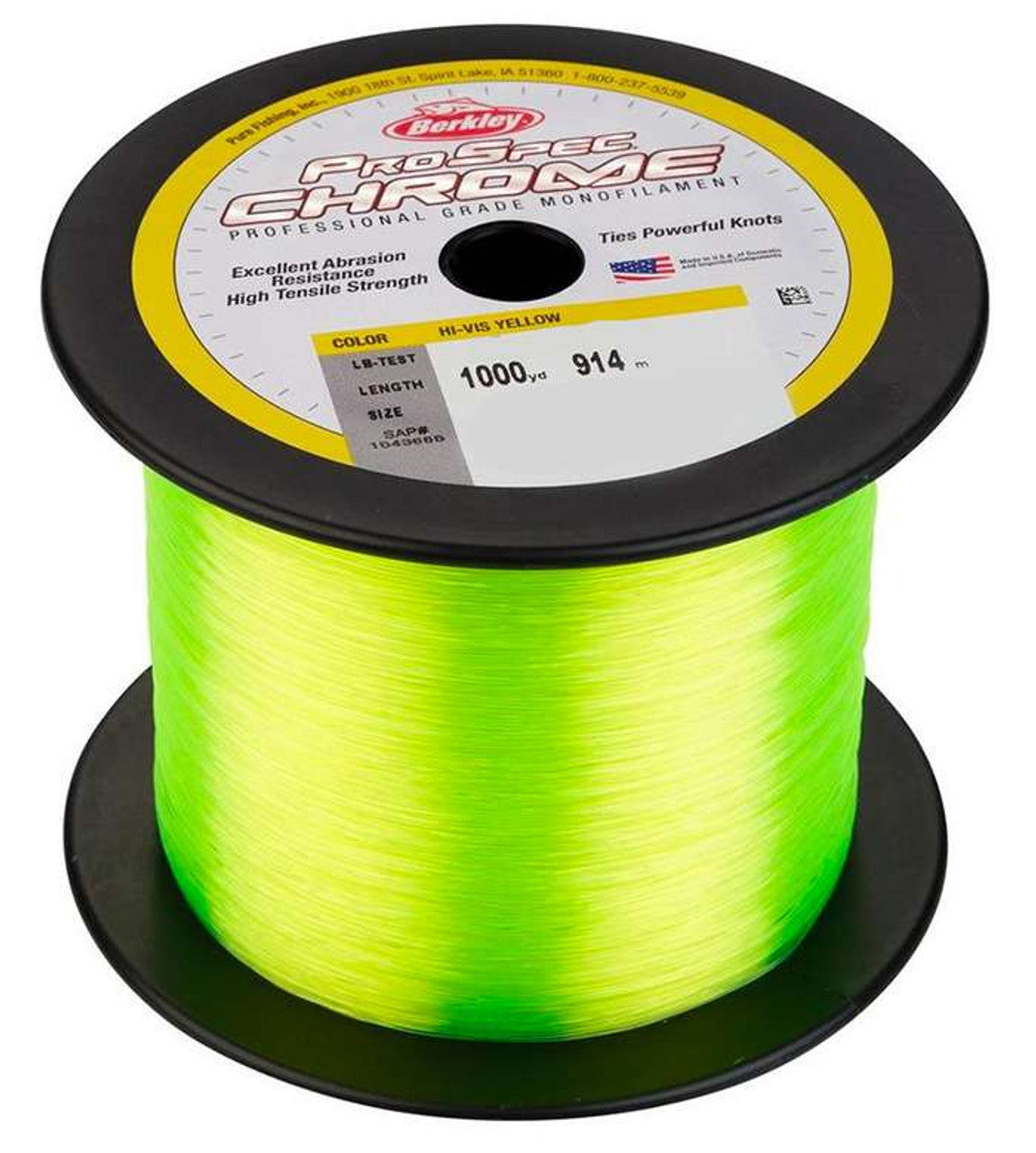 Berkley Pro Spec Chrome 40lb 1000yd High-Visibility Yellow Fishing Line - Premium Saltwater & Freshwater Braided Line for Bass, Trout, and Walleye Fishing