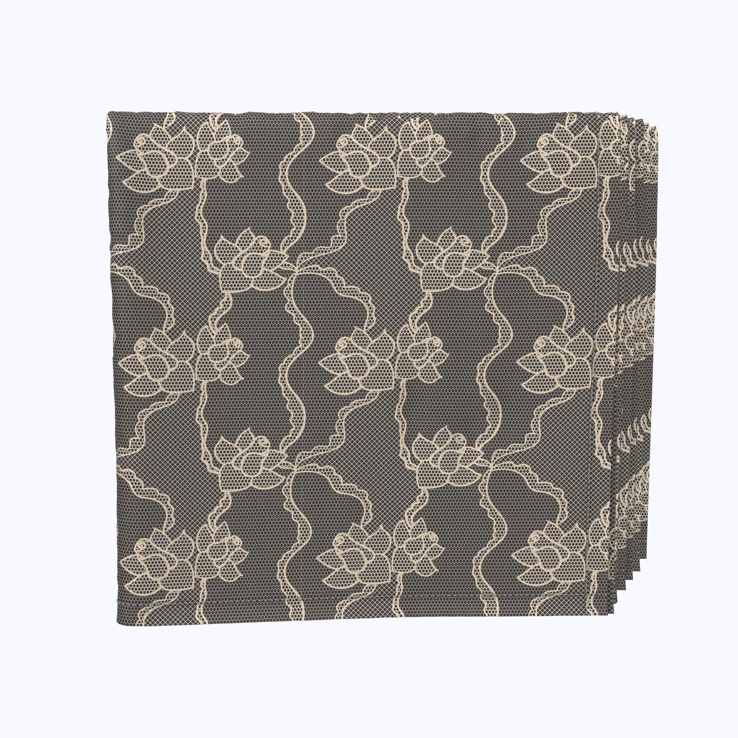 Elegant Black Lace Orchid Paper Napkins for Wedding, Party & Special Events - Premium Decorative Table Linens for Dining & Home Decor