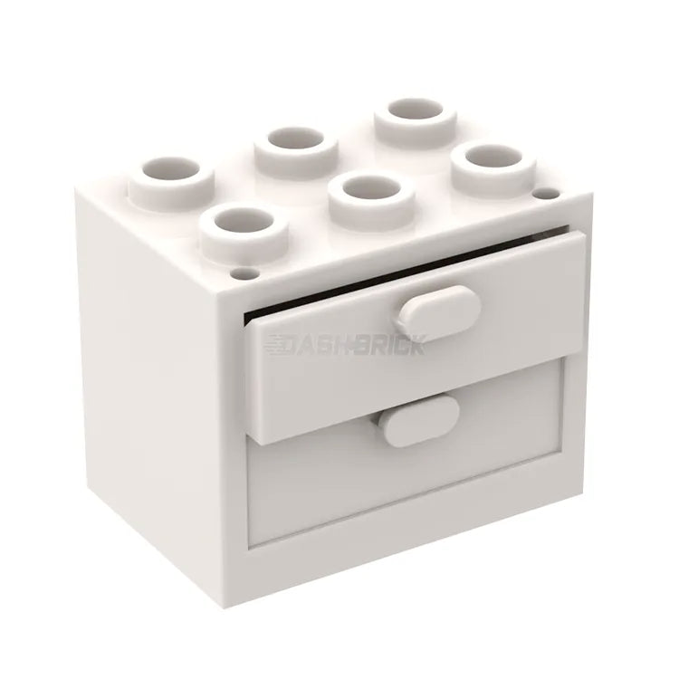 LEGO White Storage Container with Drawers - 2x3x2 Brick Built Cupboard for Organizing LEGO Pieces | Perfect for Toy Storage & Kids Room Organization (Model 4532/4536)