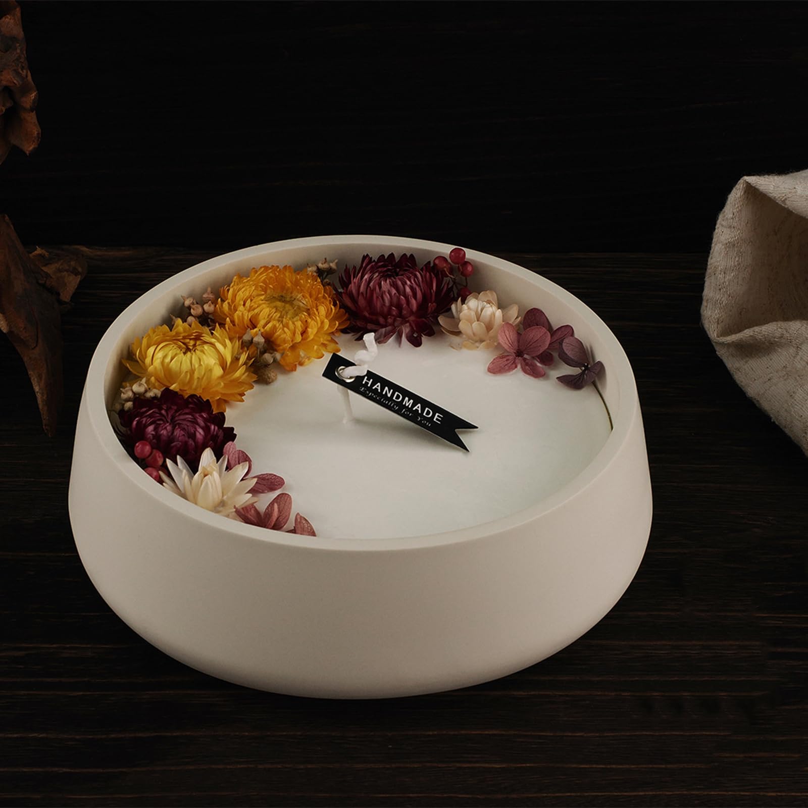 Premium Oval Silicone Candle Boat Jar Molds - DIY Concrete Container Storage Trays for Jewelry Box, Vase & Aroma Cup Making - Perfect for Home Decor, Wedding Centerpieces & Craft Projects (Round Shape)