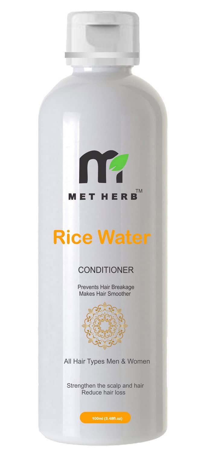 MET HERB Rice Water Hair Conditioner - 200ml | Natural Hair Treatment for Shine & Growth | Perfect for Dry, Damaged & Frizzy Hair at Home or Salon
