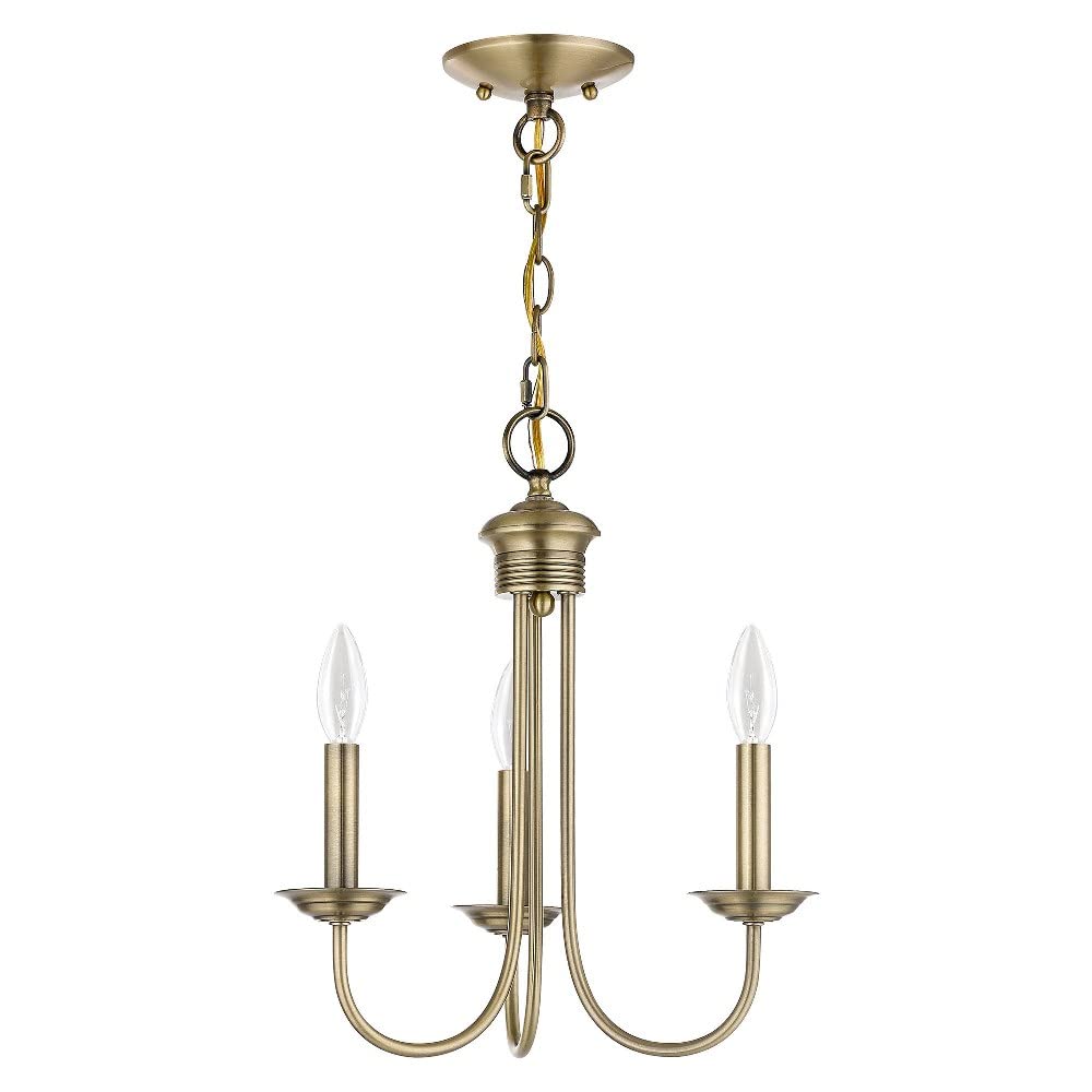 Livex Lighting 42683-04 Black Steel 3-Light Chandelier - Modern Ceiling Light Fixture for Living Room, Bedroom & Dining Room | Elegant Home Decor Lighting for Indoor Spaces