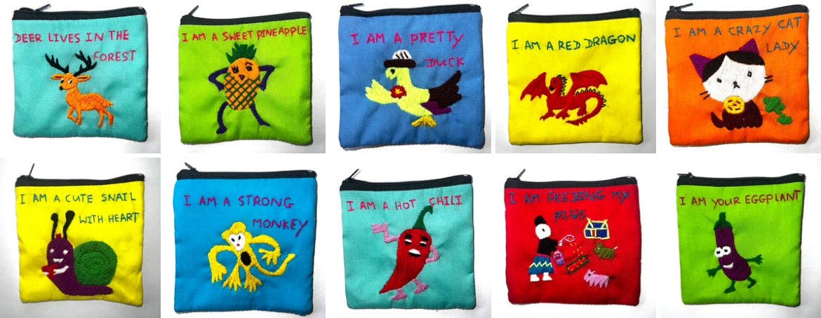 Handmade Embroidered Pouches by Hmong Artisans in Laos - Perfect for Gift Giving, Travel & Cultural Fashion Accessories