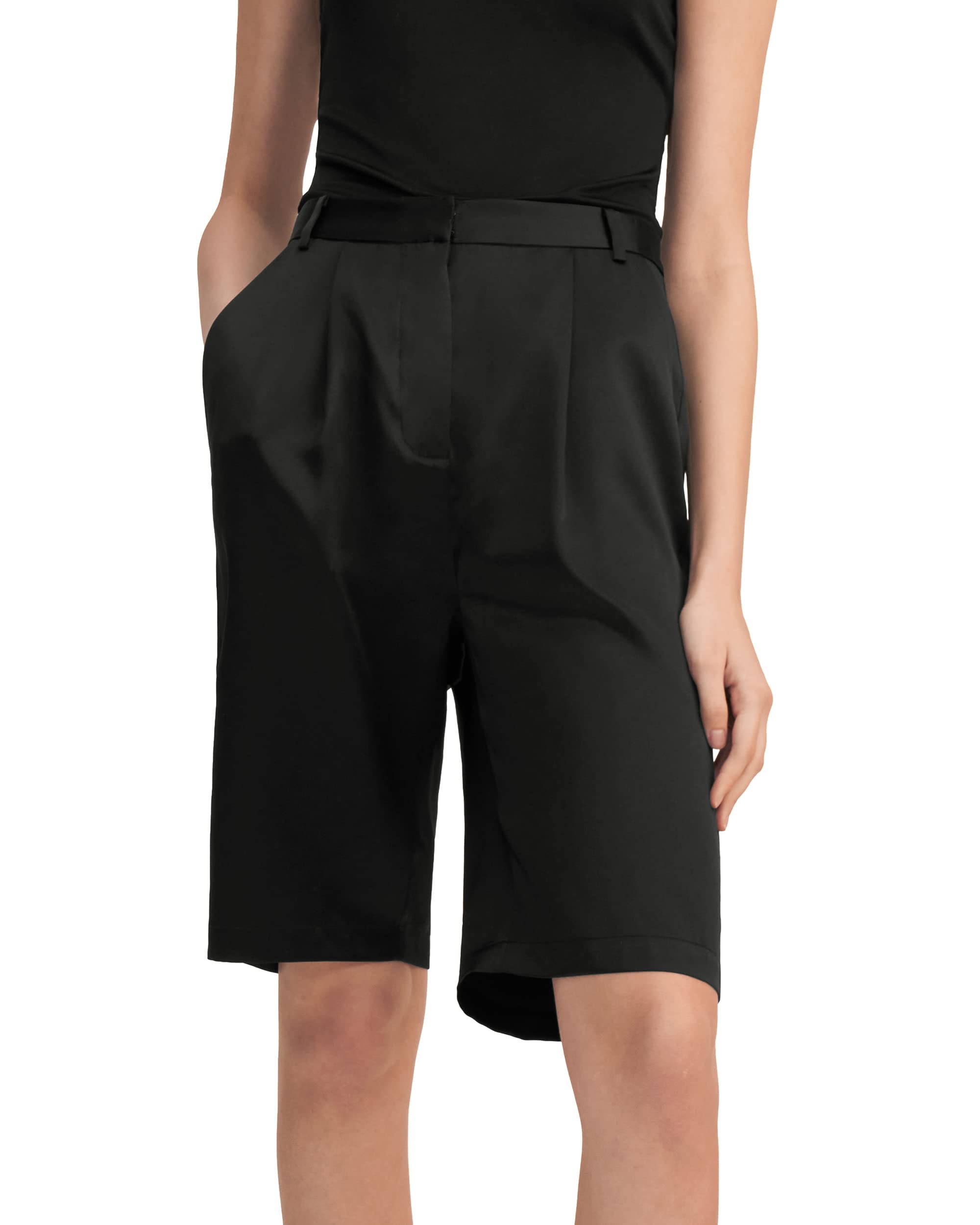 LilySilk Women's 22 Momme Pure Silk Shorts - Classic Flat Front Summer Shorts for Leisure, Work & Travel | Comfortable & Breathable Silk Pajama Shorts for Women