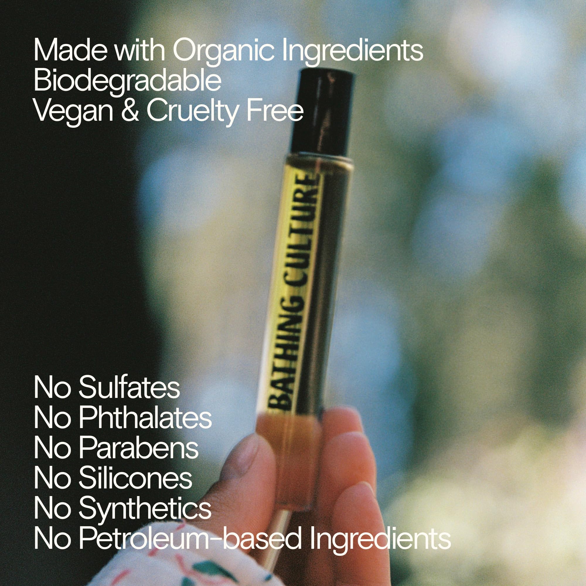 Organic Cathedral Grove Roll-On Perfume Oil by Bathing Culture | Natural, Vegan, Biodegradable & Sustainable Personal Care (0.3 fl oz | 9 ml) - Perfect for Travel, Daily Wear & Eco-Friendly Gifting