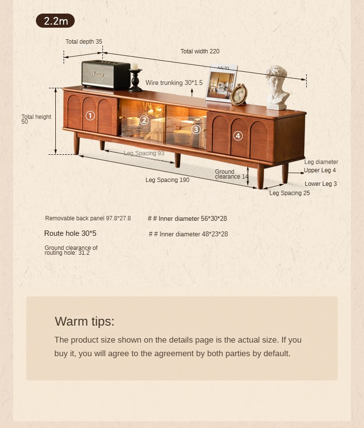 Antique Style Poplar Solid Wood TV Stand - Rustic Entertainment Center for Living Room, Bedroom & Home Theater