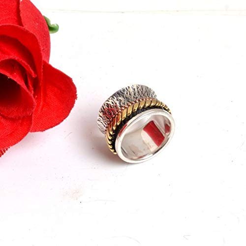 Beautiful Designer Spinner Ring for Women - 925 Sterling Silver Anxiety Relief & Meditation Ring - Textured Spinner Band Jewelry - Perfect Christmas Gift for Her - Ideal for Stress Relief, Focus & Everyday Wear