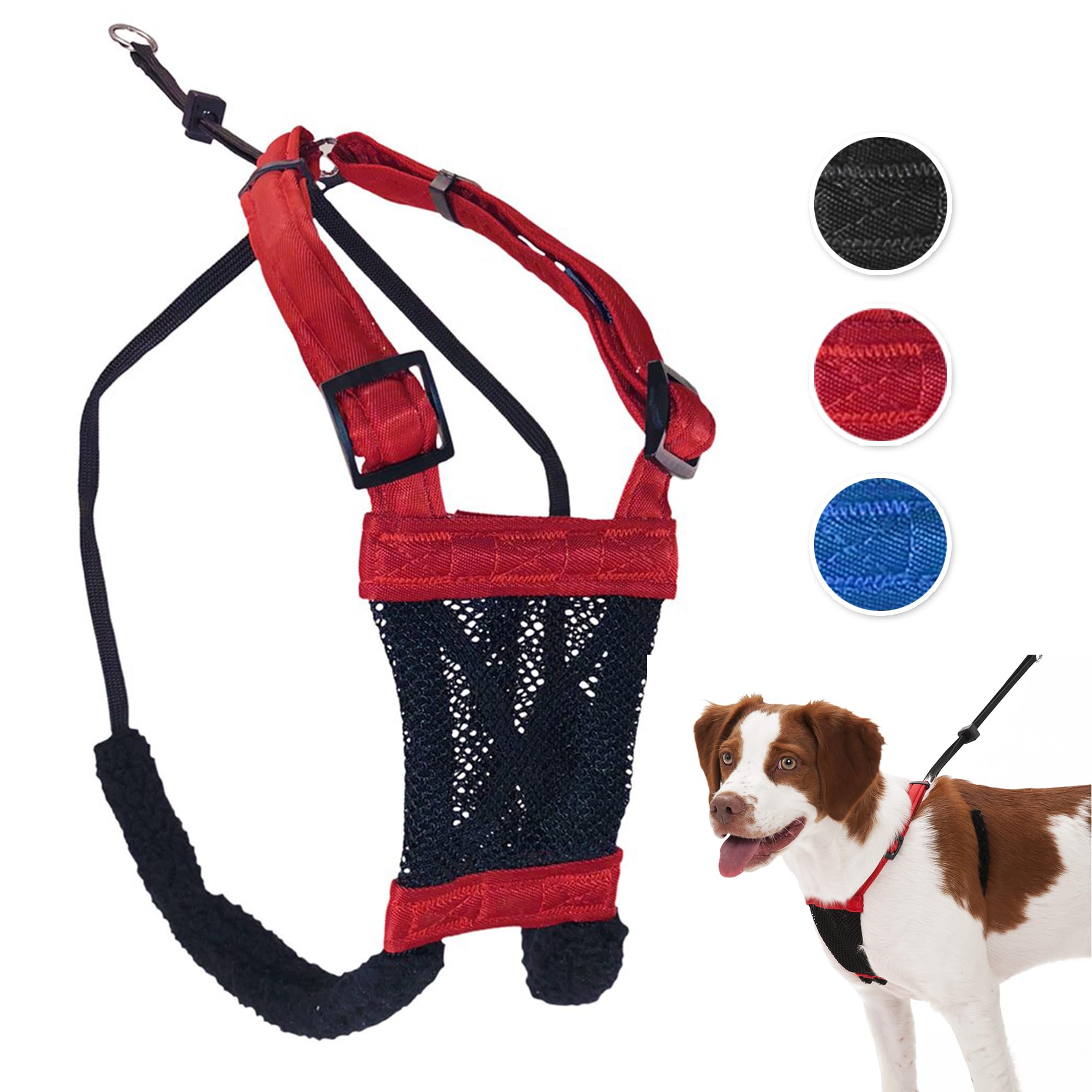 No Pull Dog Harness for Small Breeds - Red Mesh, Durable Nylon, Breathable & Easy to Use - Perfect for Walking, Training & Outdoor Adventures