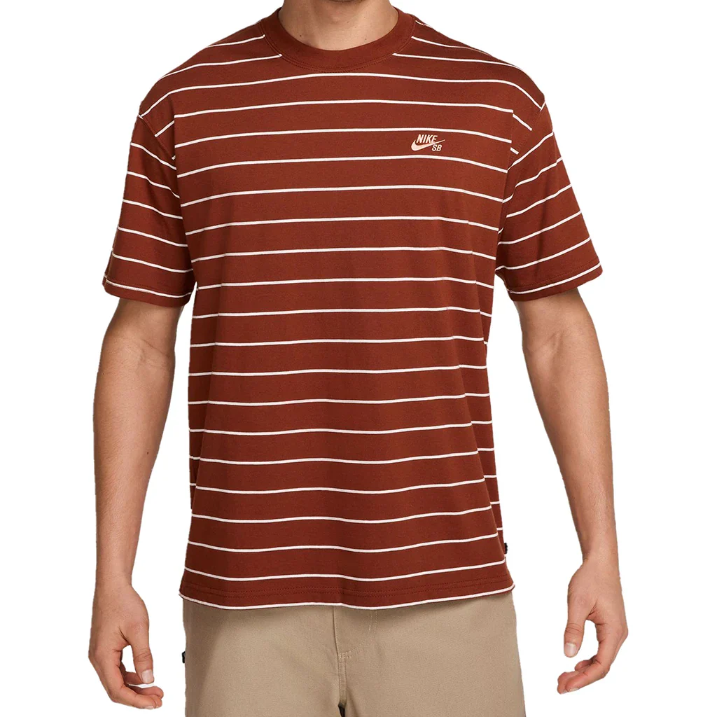 Nike SB Max90 Striped Skate T-Shirt for Men - Cinnamon Color | Comfortable & Stylish Streetwear for Skateboarding & Casual Wear