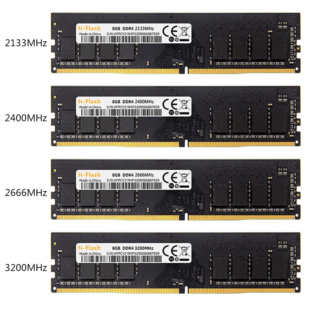 HOOLRZI 8GB DDR4 288-Pin RAM 1.5V Desktop Memory Module - 2133MHz/2400MHz/2666MHz/3200MHz for PC Gaming, Workstation & Home Office Computer Upgrades