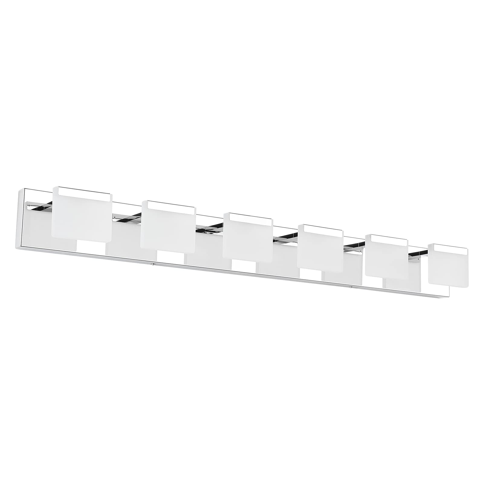 Ralbay 6-Light LED Modern Vanity Light - Acrylic & Stainless Steel Bathroom Lighting Fixture for Mirror, Makeup Area & Dressing Room