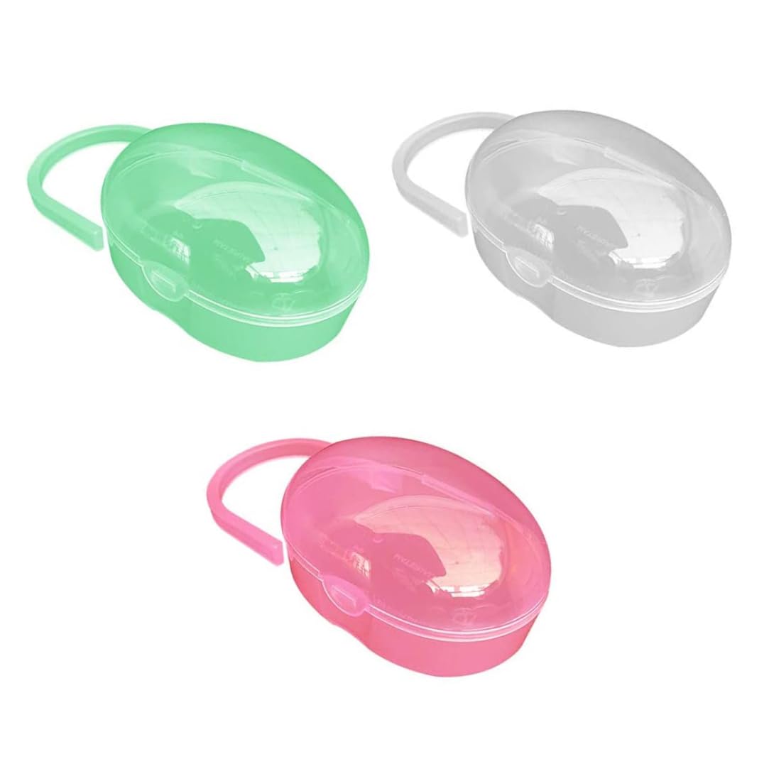 **Baby Pacifier Storage Box - Portable Travel Pacifier Holder Case for Dummies & Soothers (3-Pack) - Perfect for On-the-Go Parents, Daycare & Outdoor Adventures**