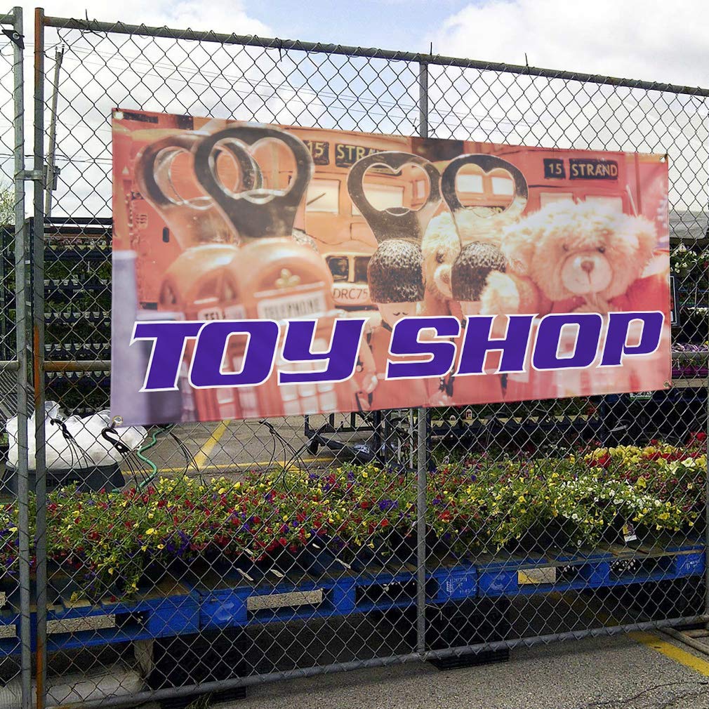 Custom Vinyl Banners for Outdoor Advertising - Weatherproof Industrial Yard Signs with 10 Grommets (60x144 Inches, Orange) - Perfect for Toy Shops, Business Promotion & Event Signage
