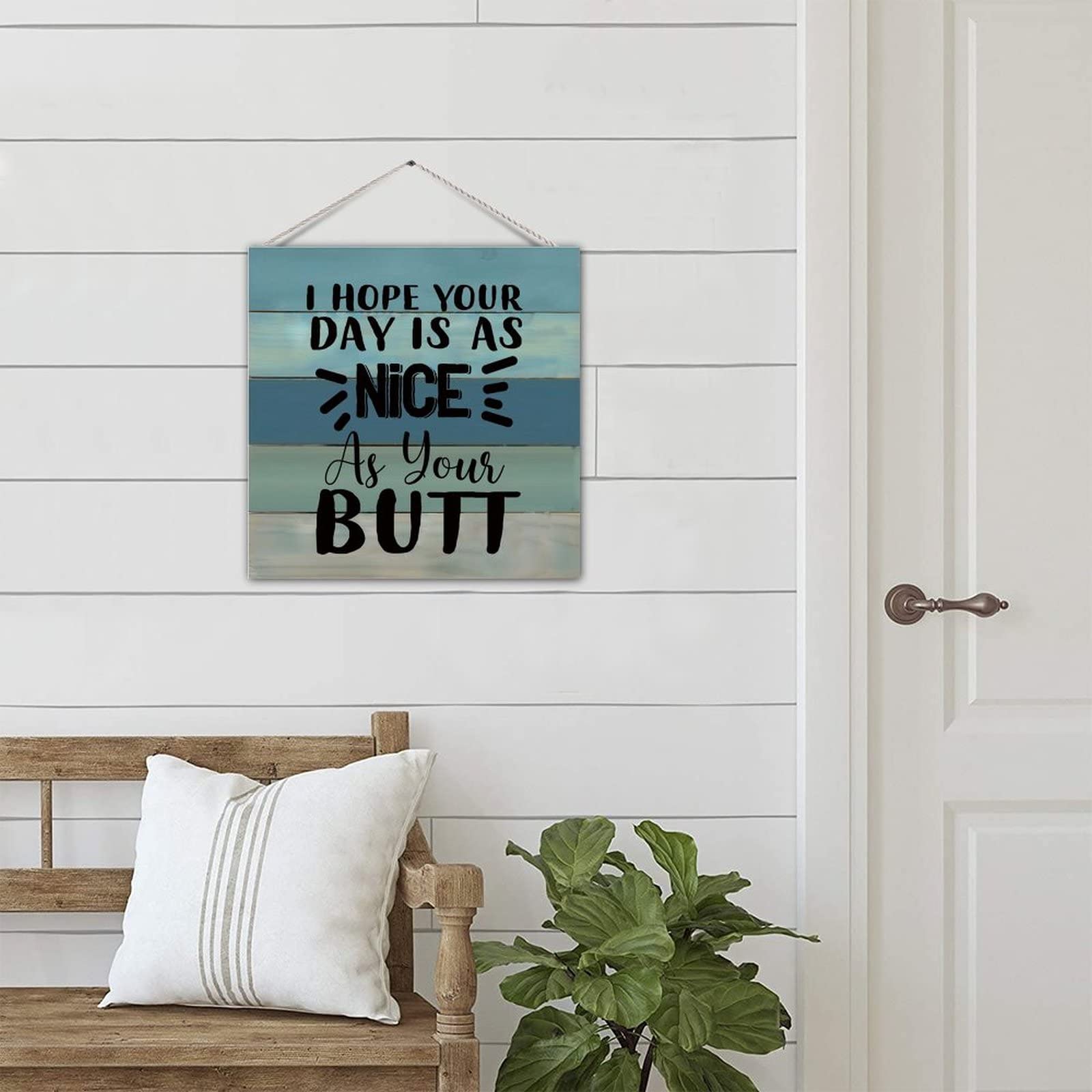 Farmhouse Bathroom Sign - Rustic Wood Wall Plaque for Home & Washroom Decor