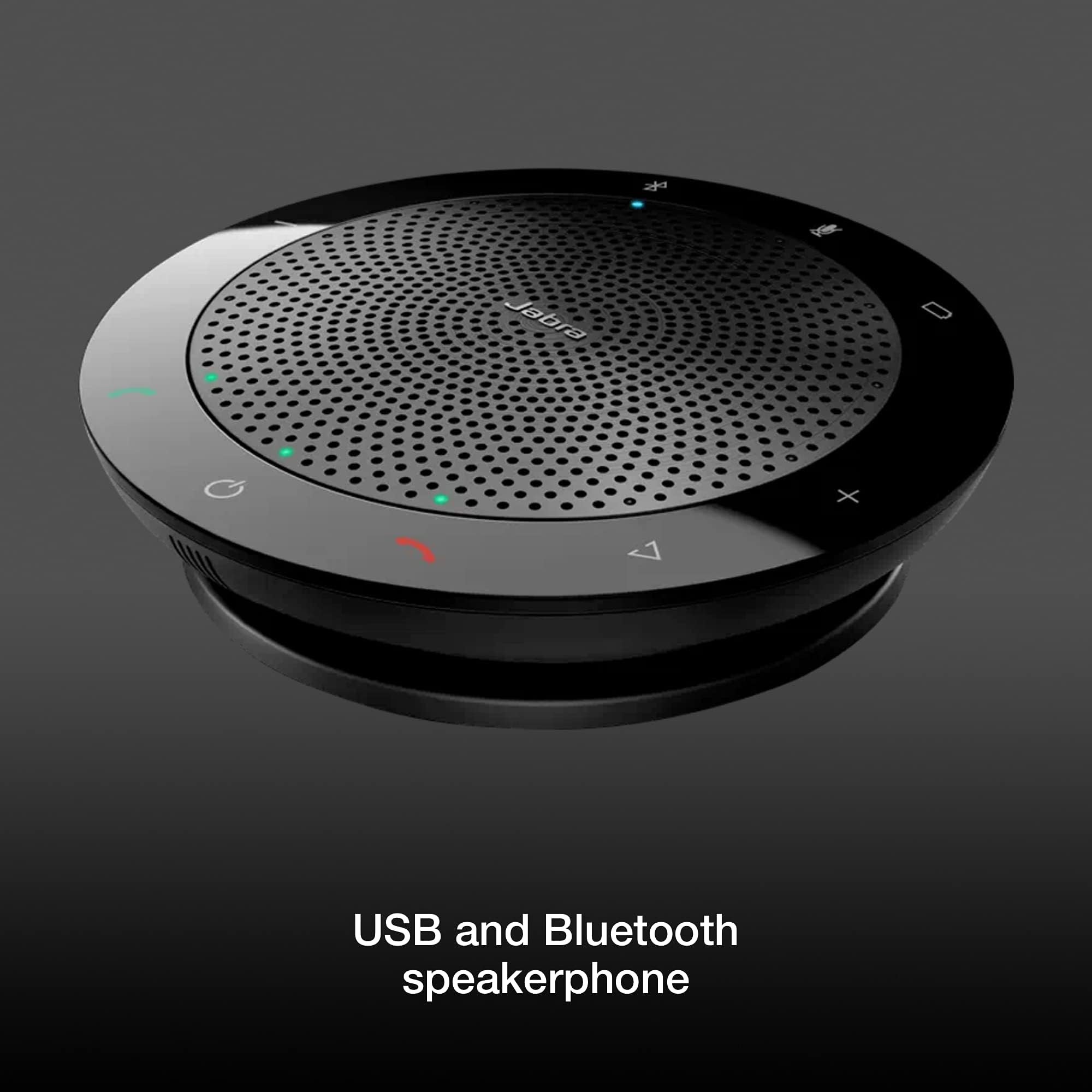 Jabra Speak 510 Wireless Bluetooth & USB Speakerphone - Certified for Microsoft Teams | HD Voice Conference Speaker for Laptop, PC, Mobile Phone | Perfect for Zoom Meetings, Webinars, Remote Work & Online Classes | Includes Carrying Pouch & Gold Support Plan
