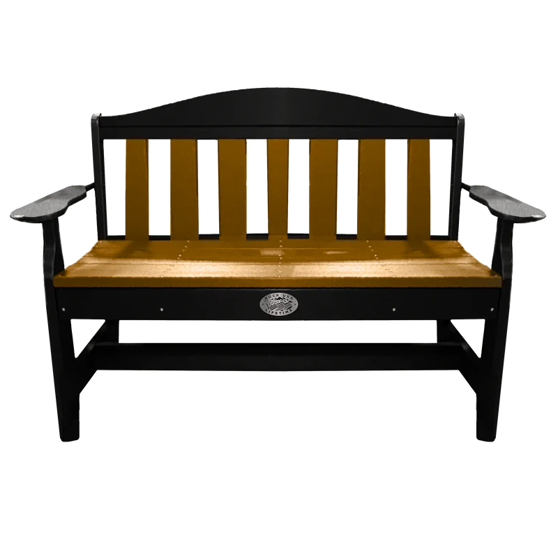 Buck USA 48 Inch Arch Back Outdoor Bench - Heavy Duty Steel Frame, Weather-Resistant Finish for Patio, Garden & Backyard (FF AB) | Perfect for Relaxing, Entertaining Guests & Enhancing Outdoor Spaces
