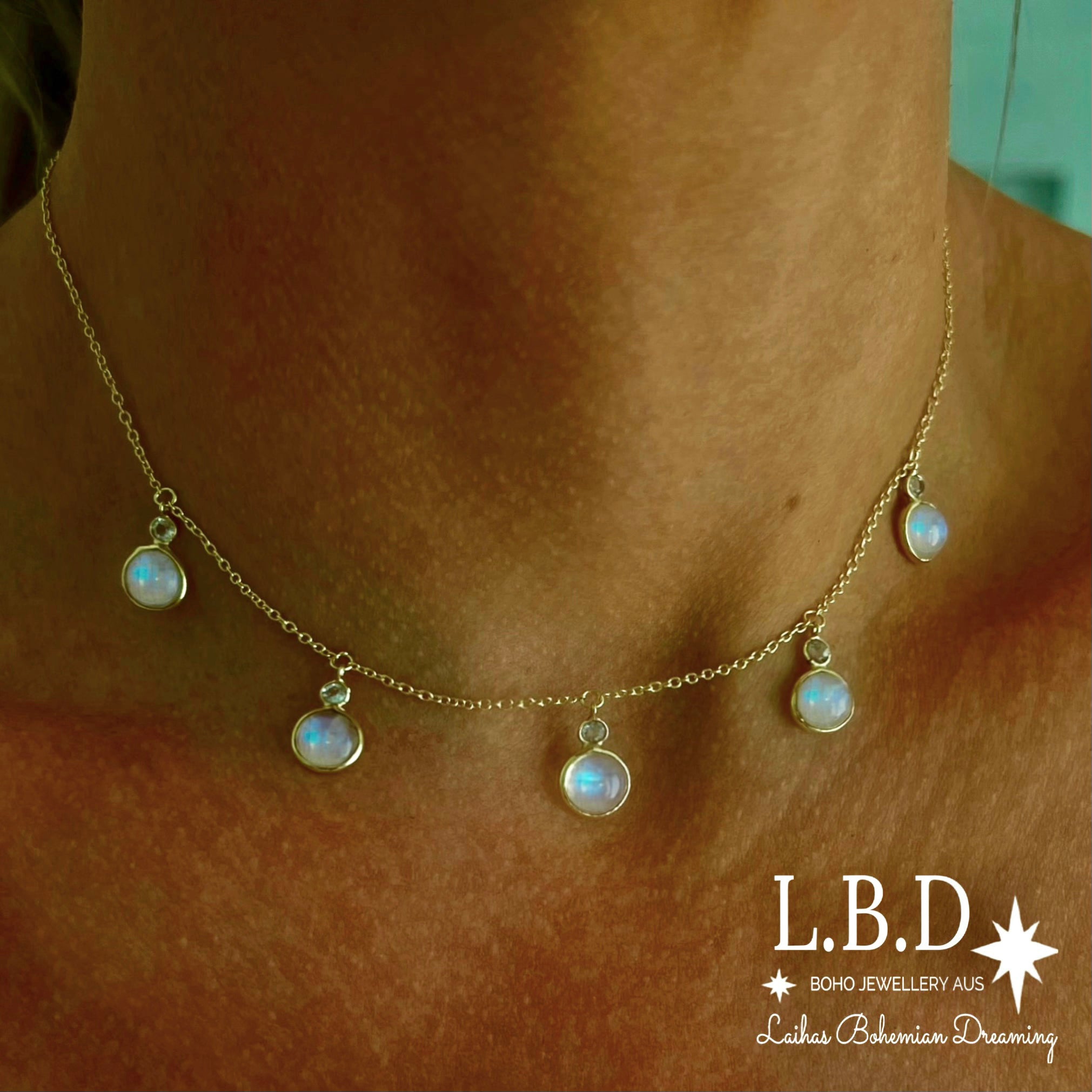 Eternal Gold Topaz and Moonstone Choker Necklace for Women - Elegant Layering Jewelry for Weddings, Parties & Special Occasions