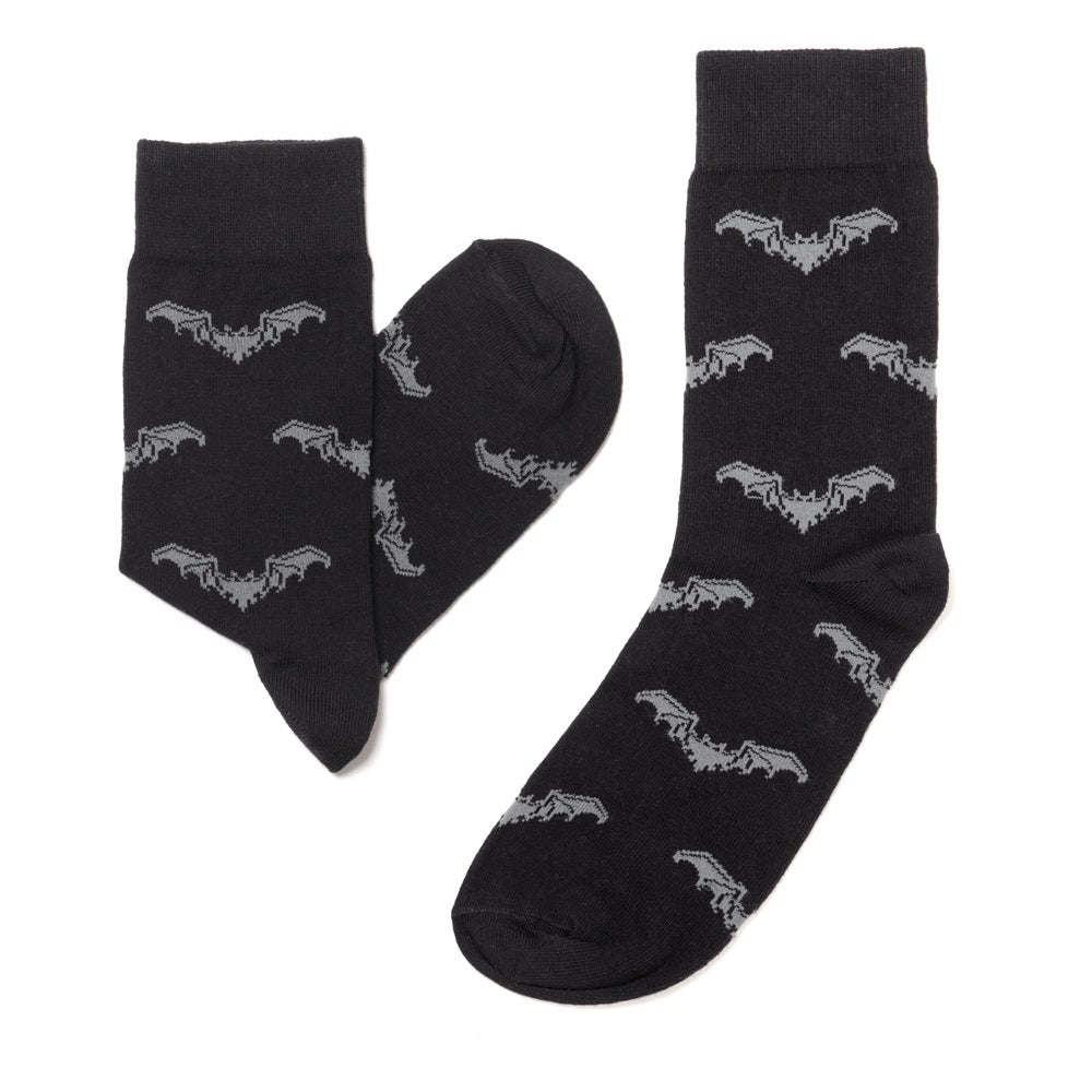 Gothic Bat Print Knee High Socks for Women - Halloween, Cosplay & Gothic Fashion - Perfect for Costume Parties, Lolita Outfits & Alternative Style