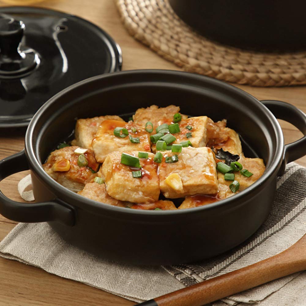 Premium Ceramic Slow Cooker Pot - 0.65L Stoneware Casserole Dish for Soup, Stew & Hot Pot | Stovetop & Oven Safe Cookware for Kitchen, Camping & Family Dinners